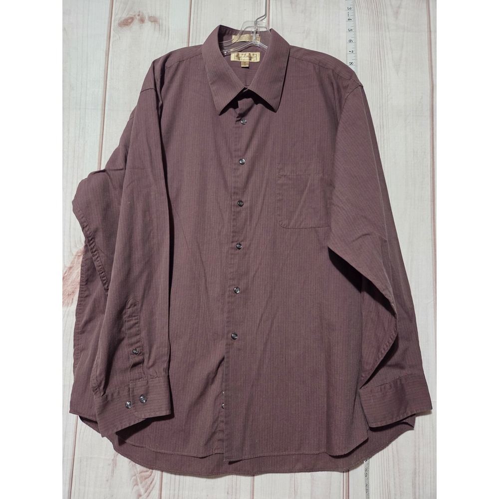 Croft and Barrow Men's XL Shirt Button Up Long Sleeve Patterned Brown Black